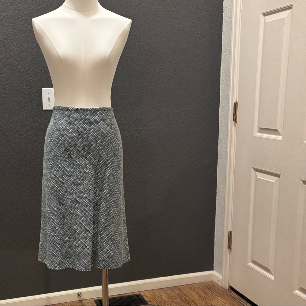 🎈2/$40, 3/$50🔶 ANN TAYLOR EUC vintage Elegant Plaid tweed Women's midi Skirt